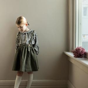 Kids Soor Ploom Agatha Tunic - moss/ivory check | Garmentory