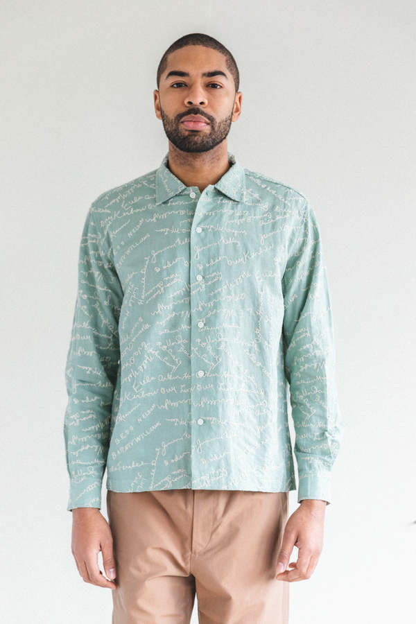Bode Signature Long Sleeve Shirt - Powder | Garmentory