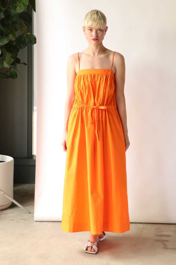 ワンピース GANNI Printed Cotton Maxi Strap Dress GANNI Printed Cotton Maxi Strap Dress