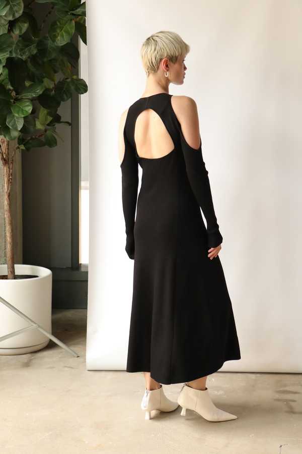 ganni open back dress 3D Jacquard Open Back Midi Dress