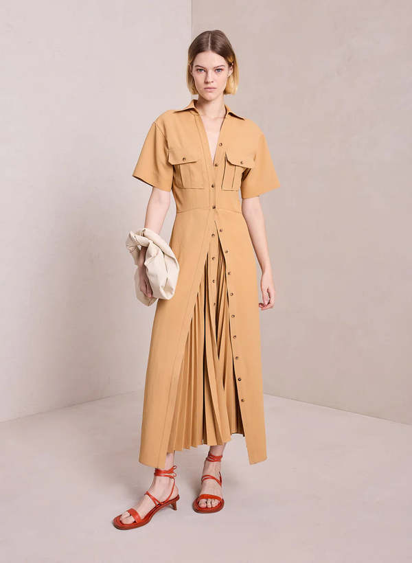 knee length dresses for ladies FLORENCE WHITE COTTON MIDI DRESS  DISSH