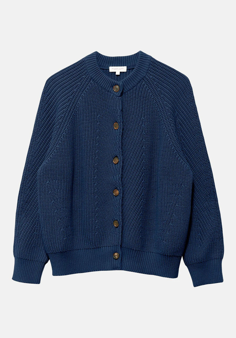 demylee Jodie Organic Cotton Cardigan - Midnight | Garmentory 