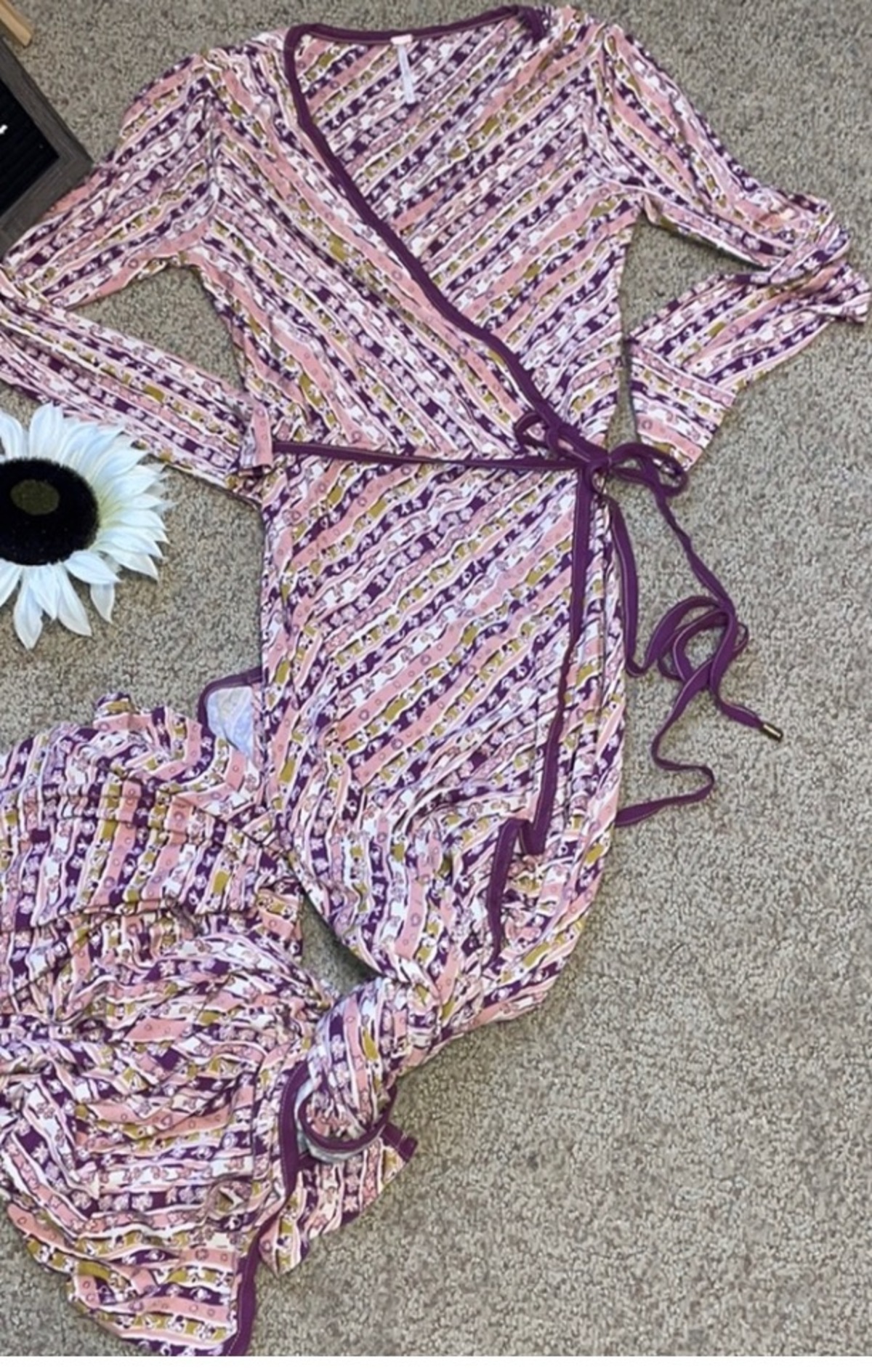 free people phoebe maxi dress Free People Phoebe Printed Jersey Maxi Wrap Dress In Multi In Blue