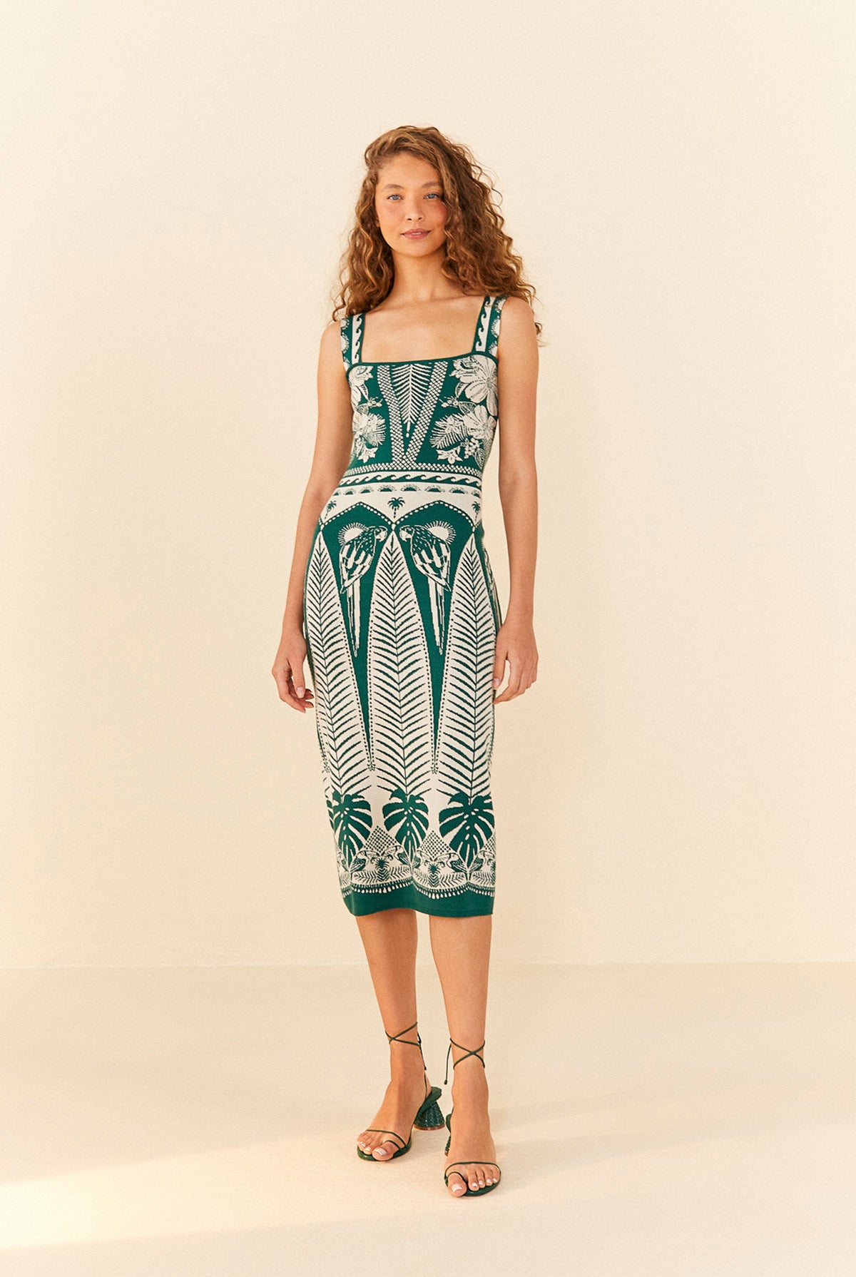 Farm Rio Macaw Elegance Knit Dress - Off-White Multi | Garmentory