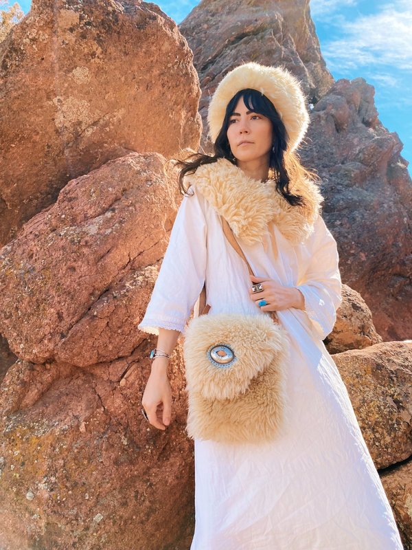 Ida and Moon Sheepskin/Shearling Orb Hat IDA+MOON round SPOTTED SHEEPSKIN ORB HAT 1 | Garmentory main image 2