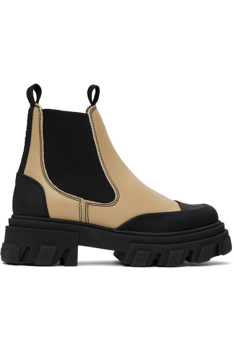 GANNI / cleated low chelsea boot/37/BEG/レザー Ganni-Cleated-Low-Chelsea-