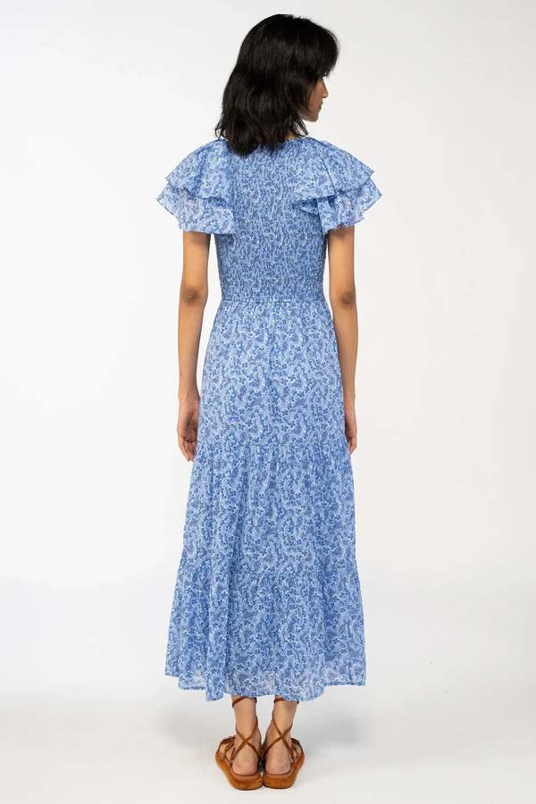 Banjanan Ira dress - Mill Flower Vista Blue | Garmentory Banjanan Ira dress - Mill Flower Vista Blue | Garmentory