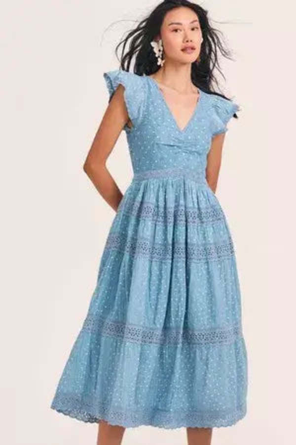 Love Shack Fancy Abena Dress Blue Garmentory