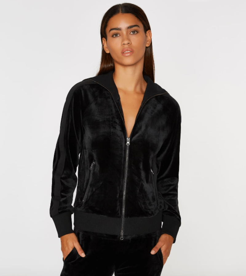 Pam Gela Track Jacket with Tonal Racing Stripe Black Garmentory