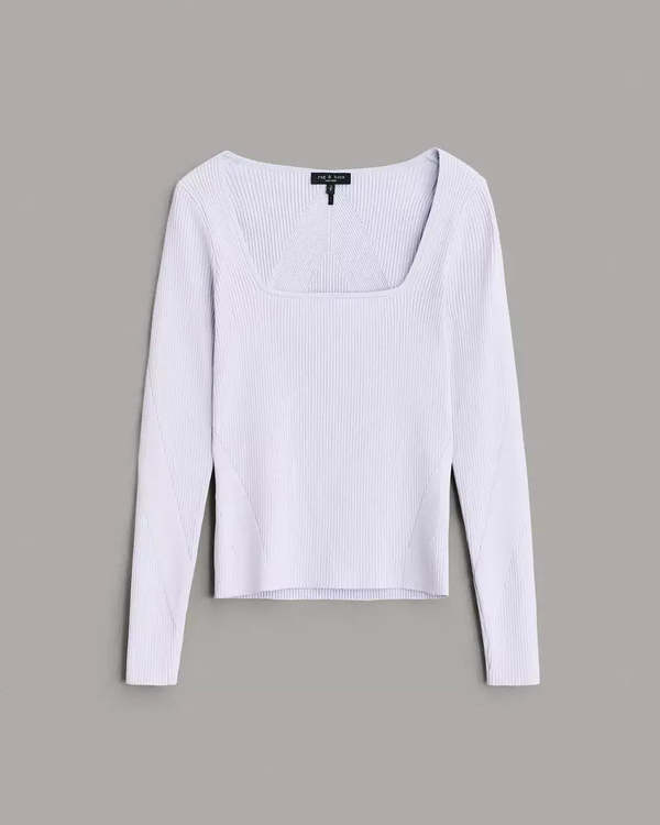 Rag & Bone Asher Square Neck Long Sleeve - Lavender | Garmentory