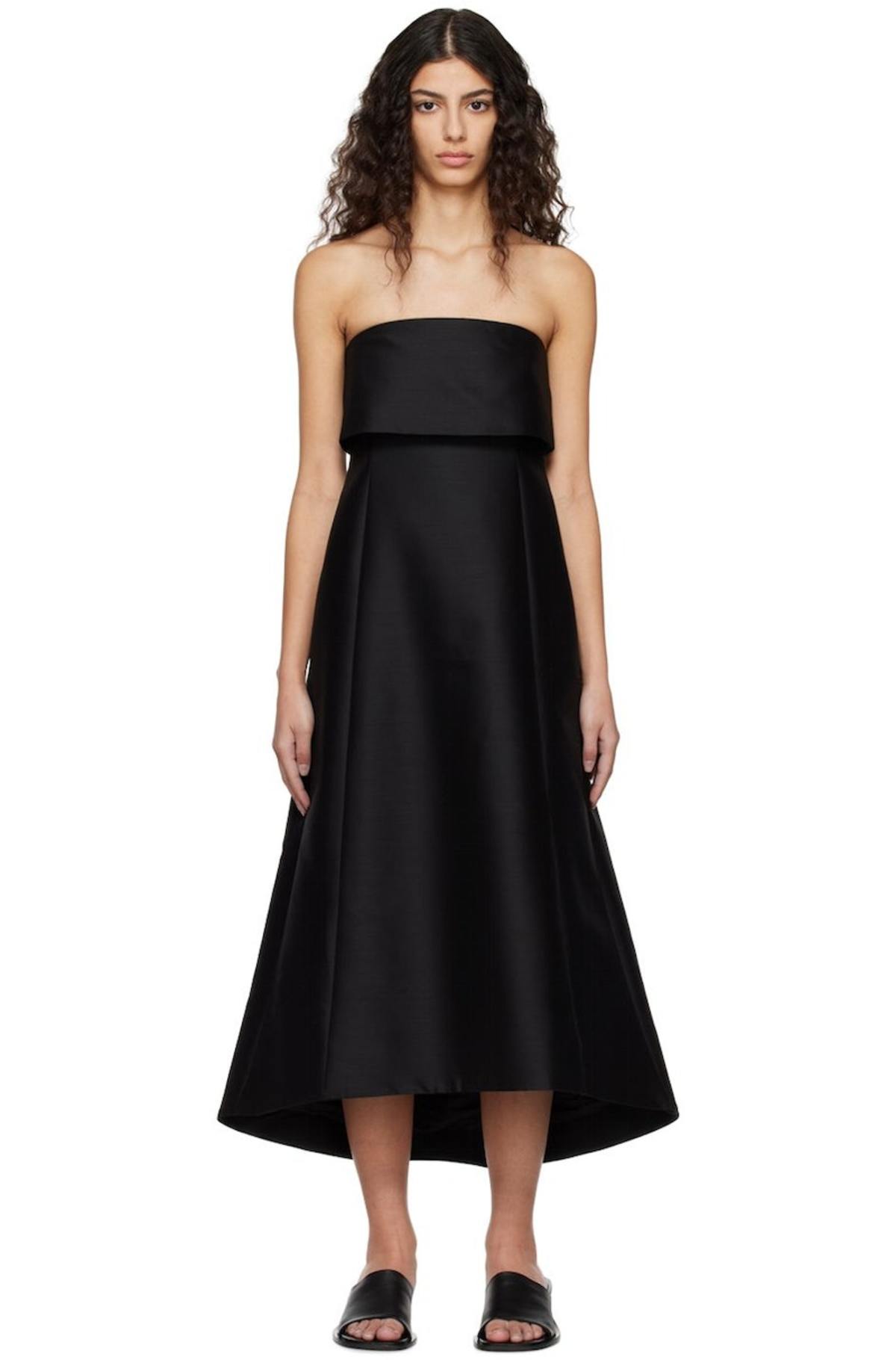 toteme satin midi dress Toteme Draped Satin Midi Dress