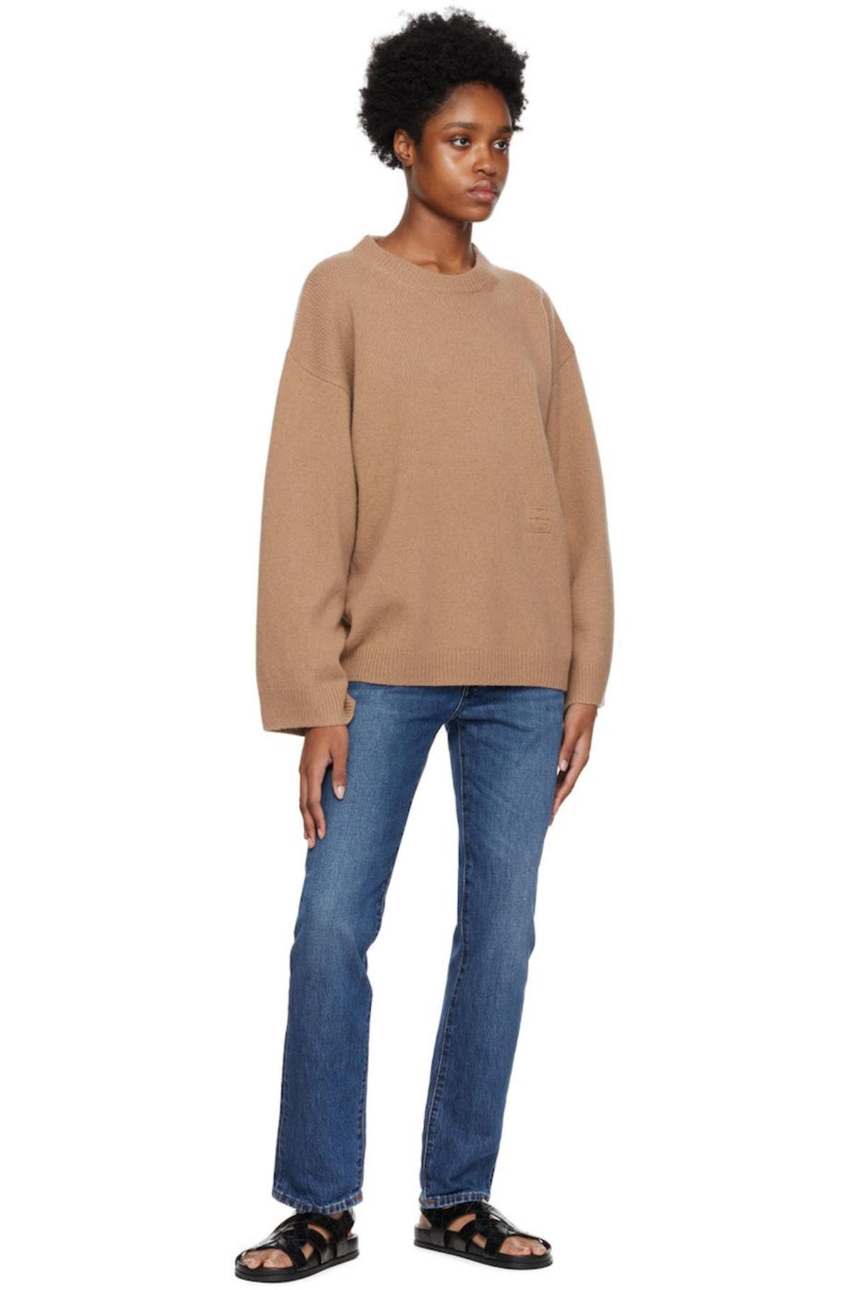 Totême Embroidered Sweater Brown Garmentory