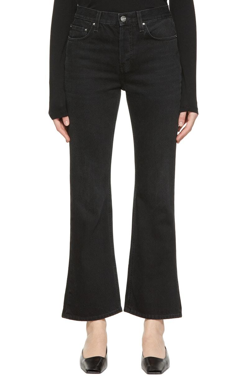 【TOTEME】cropped and flared jeans（関税込み） Totême Cropped Kick Denim Jeans - Faded Black | Garmentory