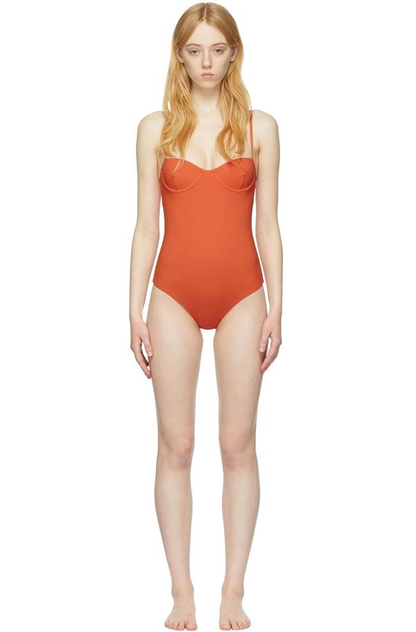 Totême Bra One Piece Swimsuit Orange Garmentory