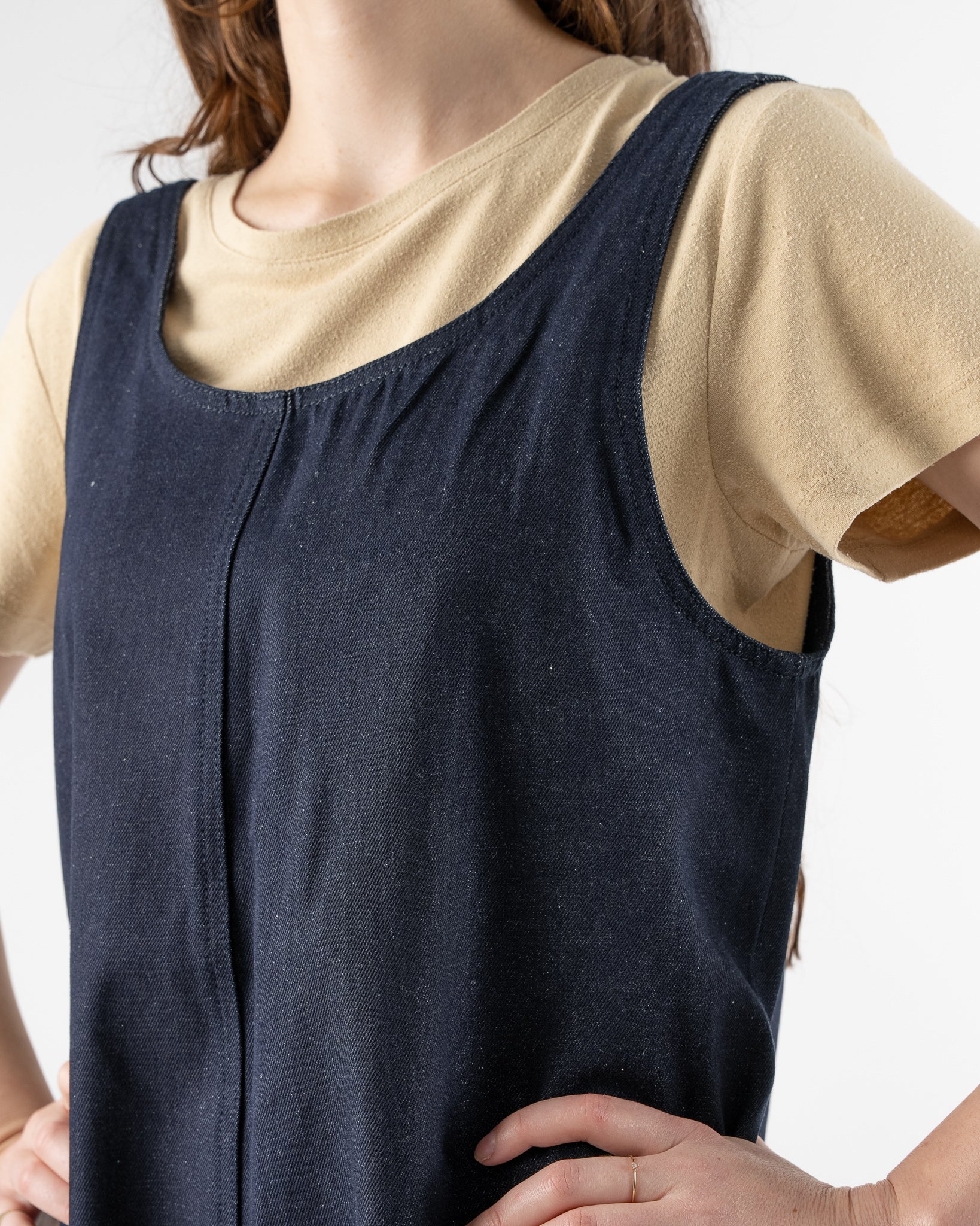 Baserange Tank Romper - Raw Blue Denim | Garmentory