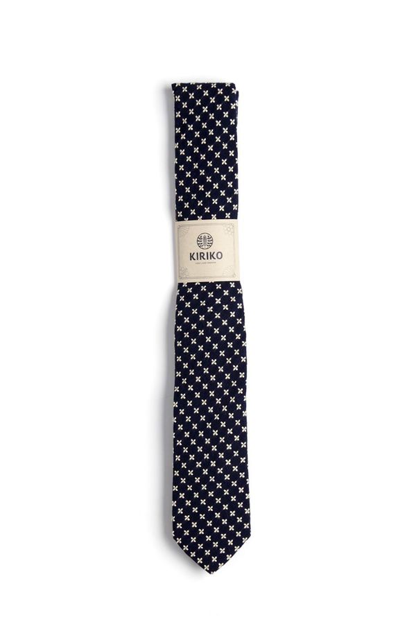 Kiriko Navy Sashiko Cross Tie Kiriko Navy Sashiko Cross Tie