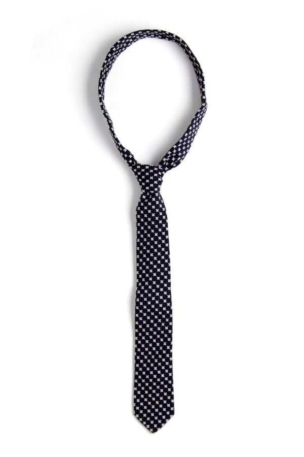 Kiriko Navy Sashiko Cross Tie Kiriko Navy Sashiko Cross Tie