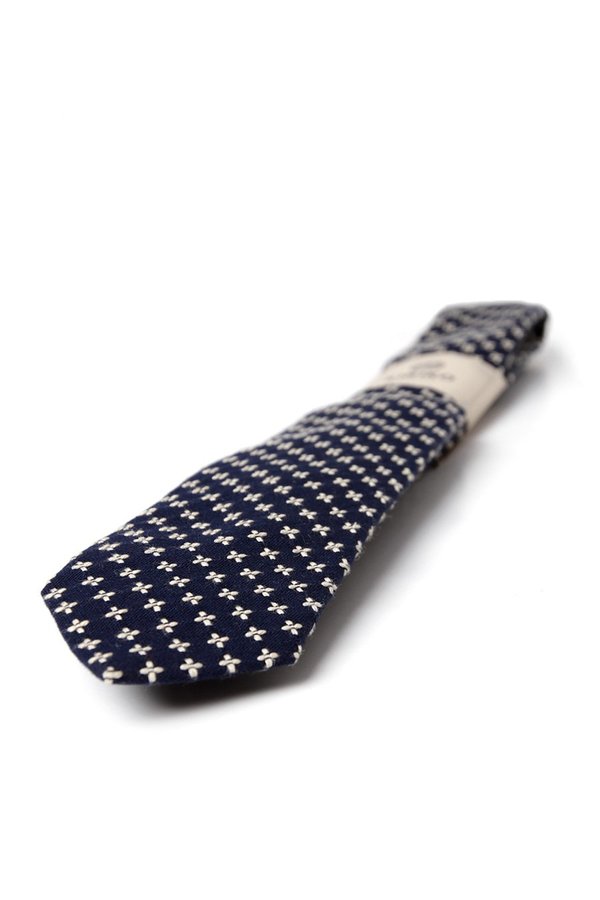 Kiriko Navy Sashiko Cross Tie Kiriko Navy Sashiko Cross Tie