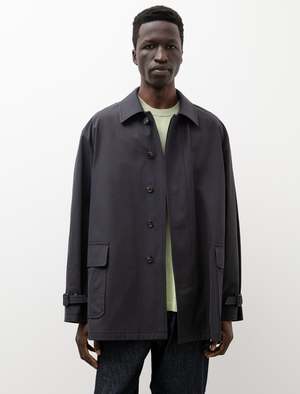 Auralee Finx Hard Twist Gabardine Blouson - Ink Black Chambray