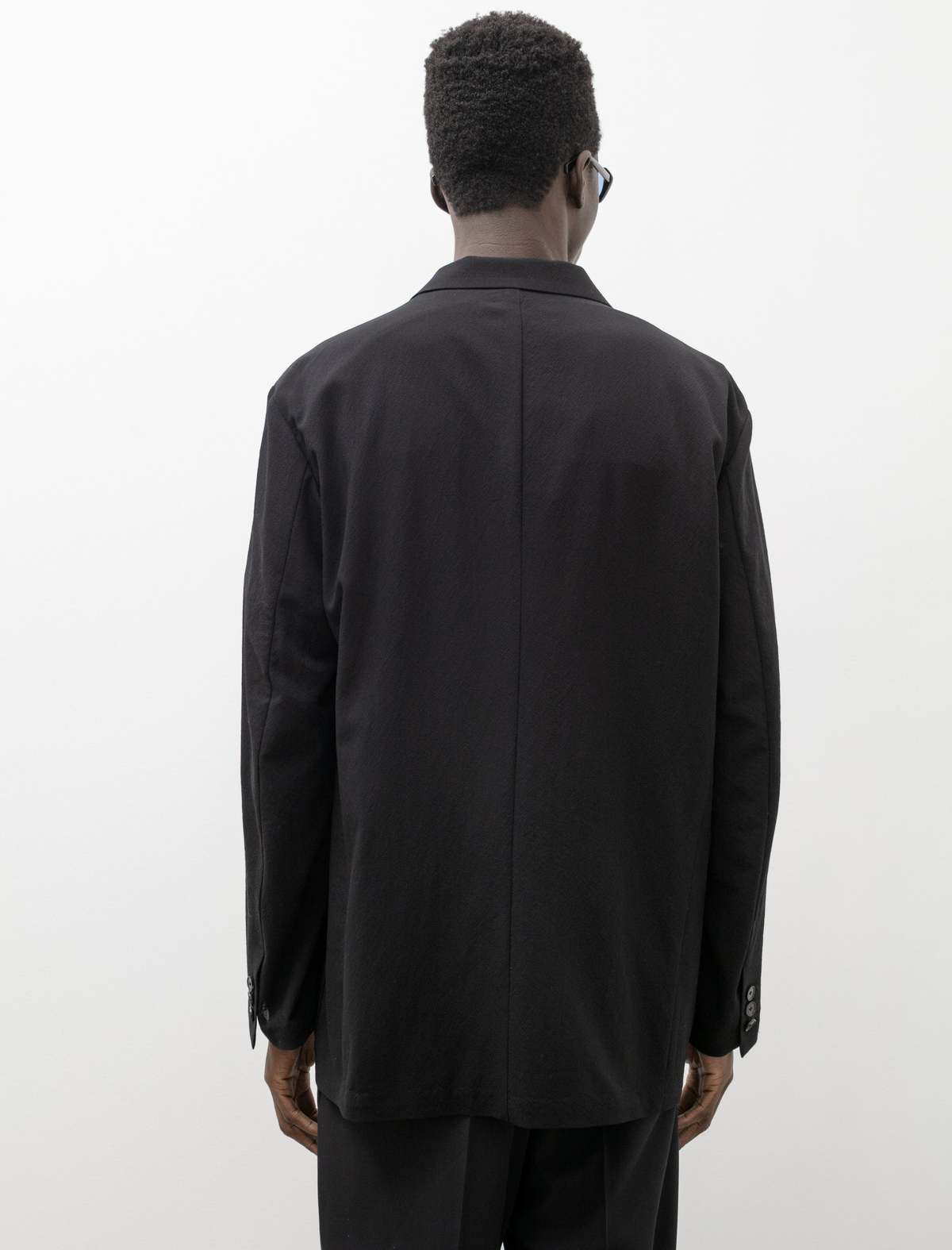 Auralee Hard Twist Wool Viyella Jacket - Black | Garmentory