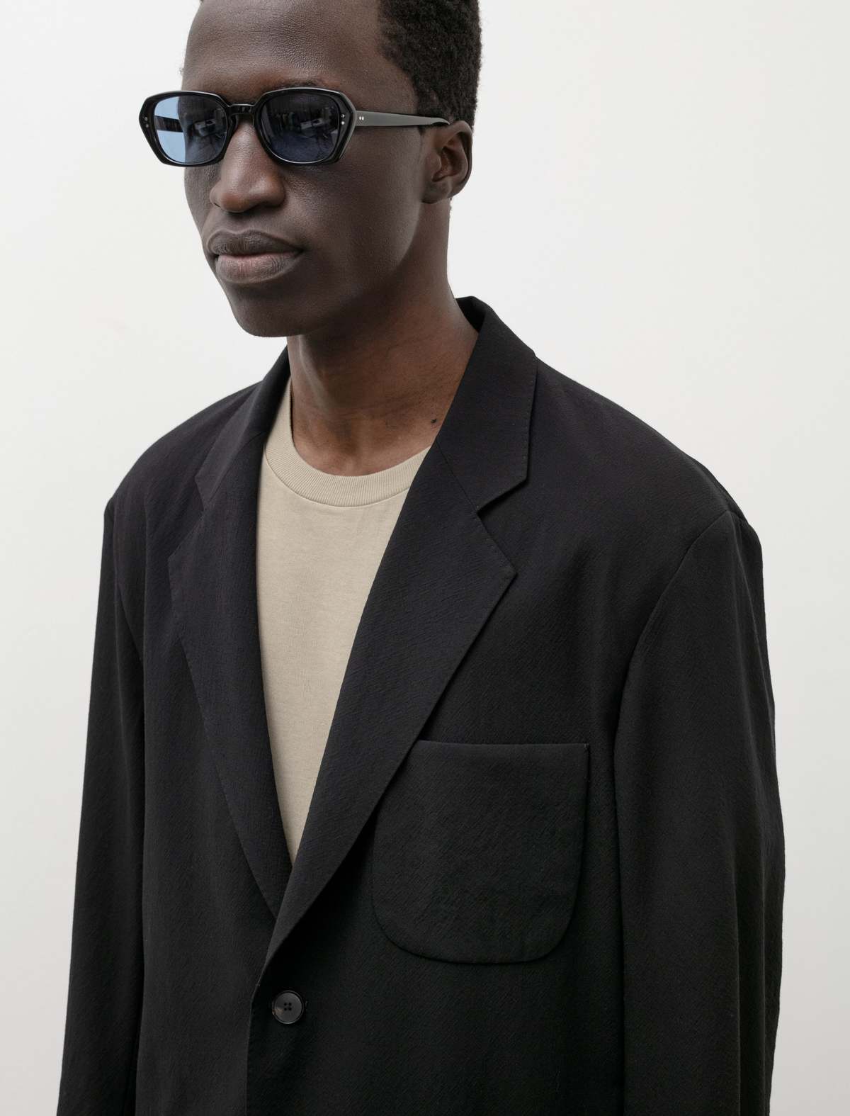 Auralee Hard Twist Wool Viyella Jacket - Black | Garmentory