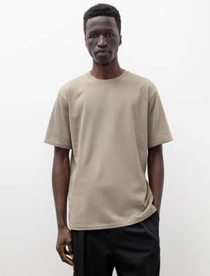 Auralee Luster Plaiting Tee - Khaki Grey | Garmentory Auralee Luster Plaiting Tee - Khaki Grey | Garmentory