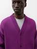 Auralee Super Hard Twist Rib Knit Cardigan - Purple - Thumbnail 3
