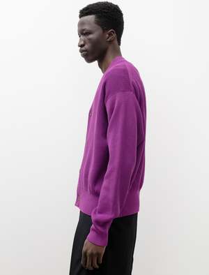 Auralee Super Hard Twist Rib Knit Cardigan - Purple | Garmentory