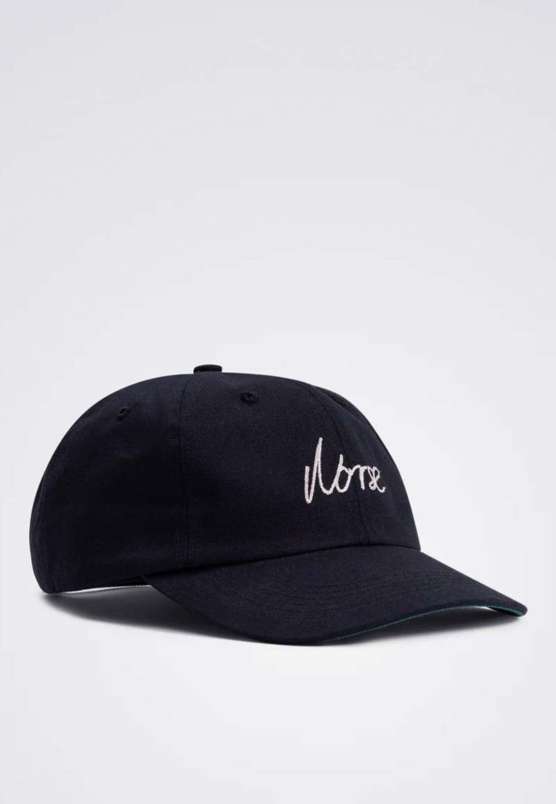 Norse Projects Chainstitch Logo Twill Cap - Black | Garmentory