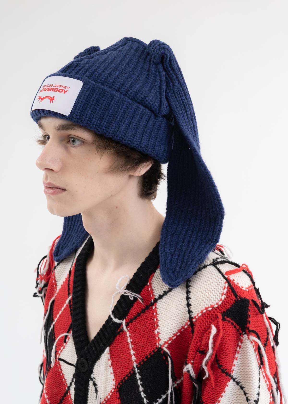 Charles Jeffrey CHUNKY RABBIT BEANIE - NAVY | Garmentory