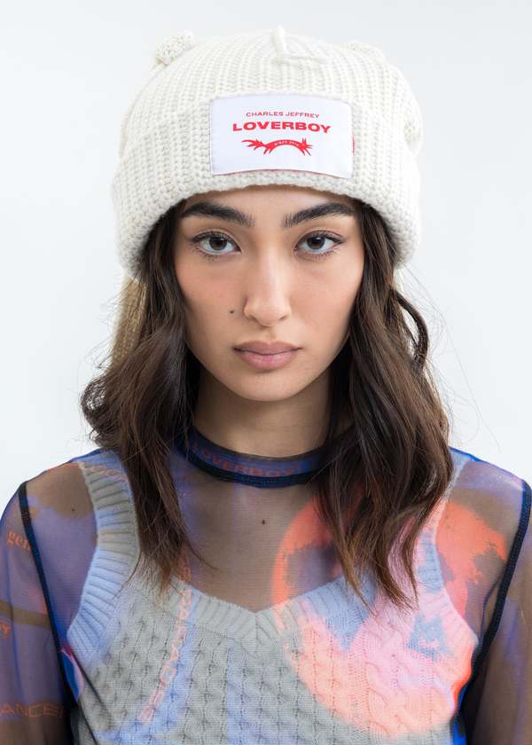 Charles Jeffrey Chunky Rabbit Beanie - Ecru | Garmentory display picture 1