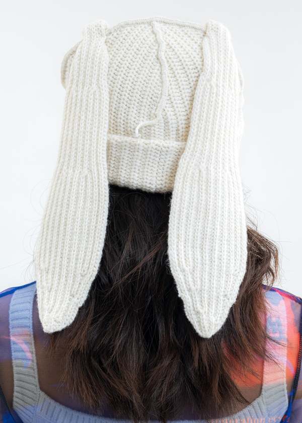 Charles Jeffrey Chunky Rabbit Beanie - Ecru | Garmentory display picture 2