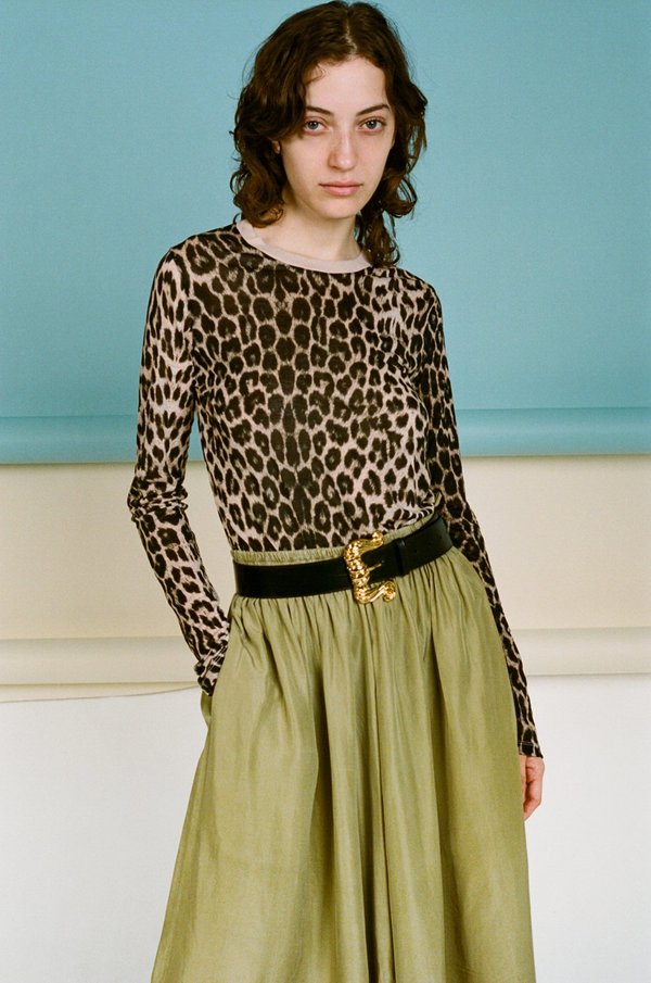 トップス baserange leopard shirt baserange Long sleeve Tee -Leopard M Luca Leopard-Print Long