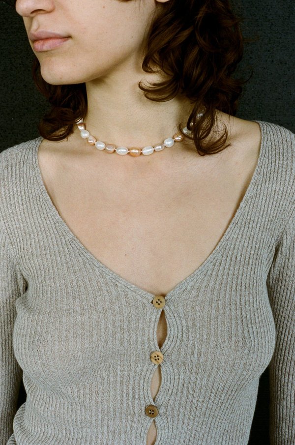 Baserange Loulou Cardigan - Marron Melange | Garmentory