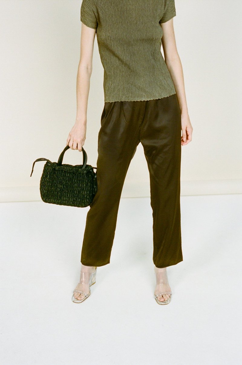 トートバッグ Hi Elsie Bag - Ruched Black The Elsie Bag - Black Suede – HSFT