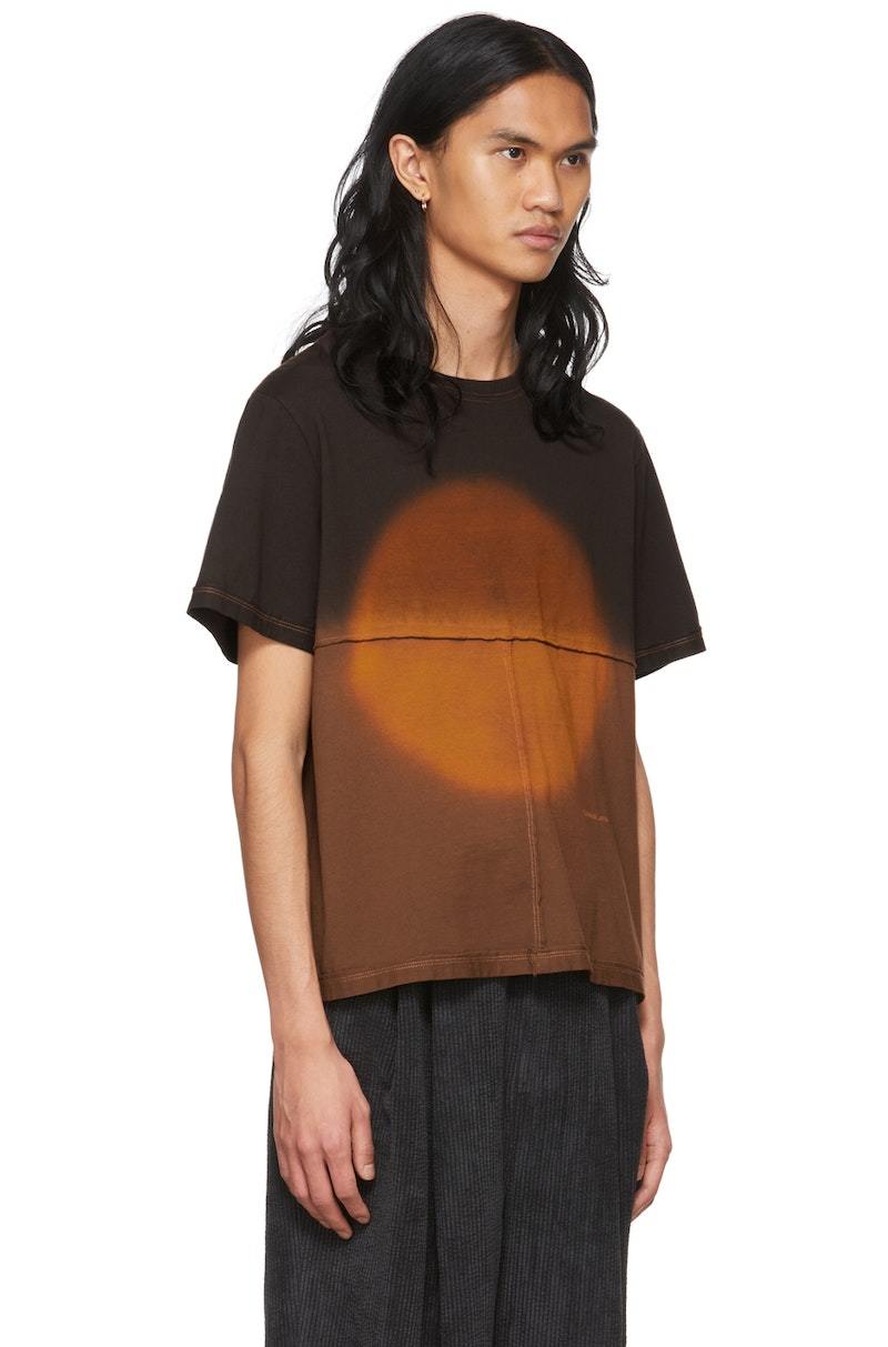 【関税込み】Eckhaus Latta ブラウン Lapped Tシャツ Eckhaus Lattaのブラウン Lapped 長袖Tシャツがセール中