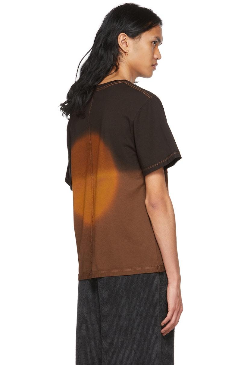 【関税込み】Eckhaus Latta オレンジ&ブラウン Lapped Tシャツ Eckhaus Latta Lapped T-Shirt - Aura | Garmentory