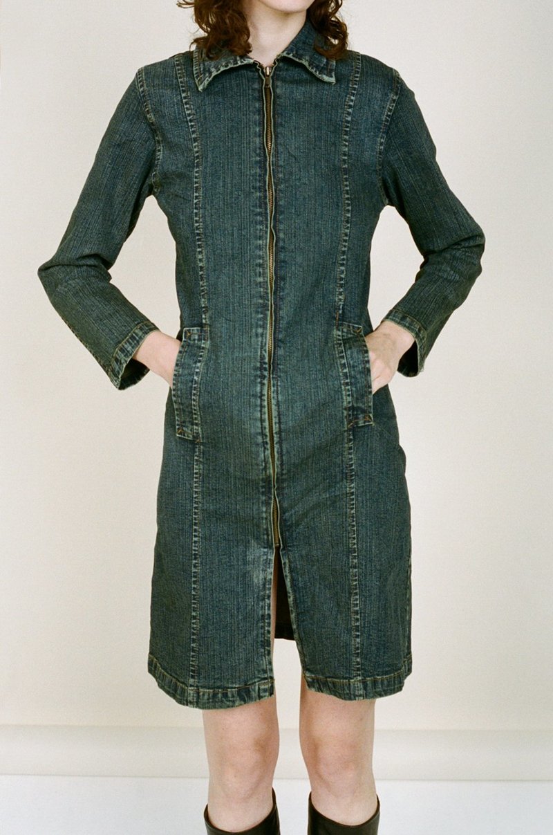 Denim Shirt Dress - Blue Denim