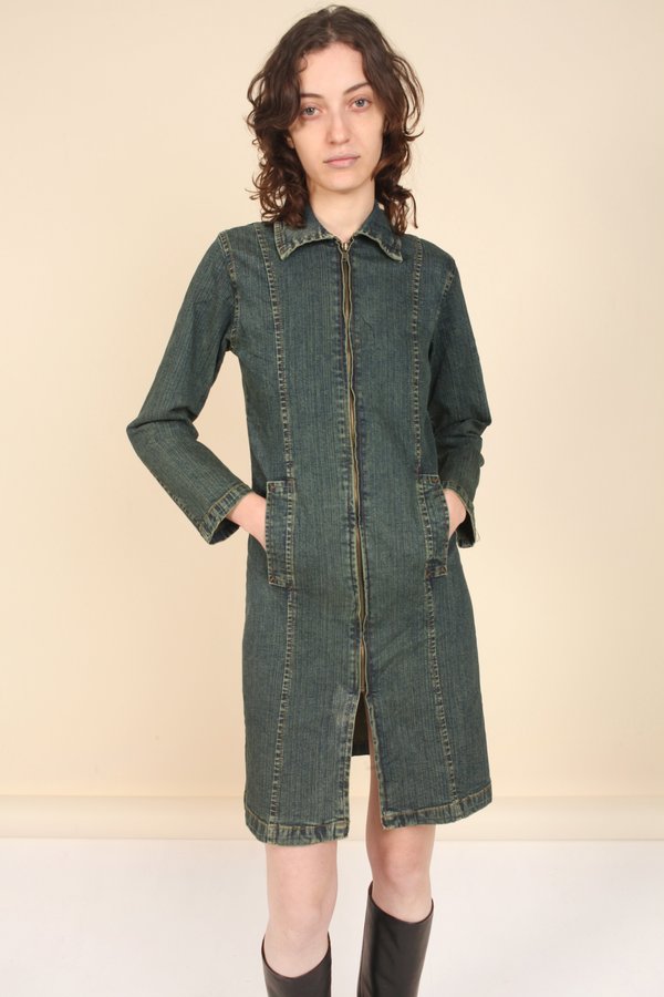 Denim Shirt Dress - Blue Denim