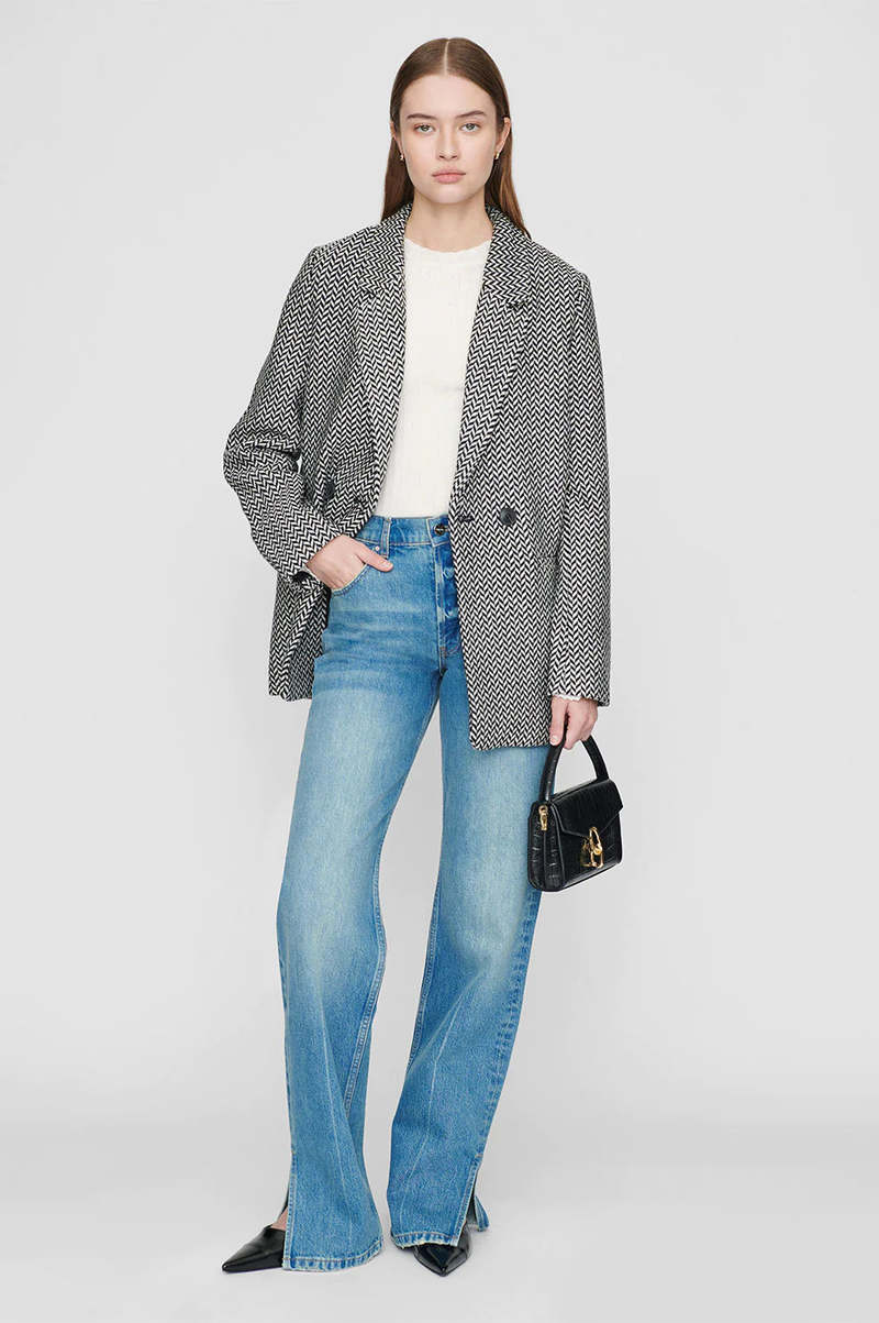 ANINE BING Fishbone Blazer アニーン・ビン ブレザー Anine Bing Fishbone Blazer - Black/Off White | Garmentory
