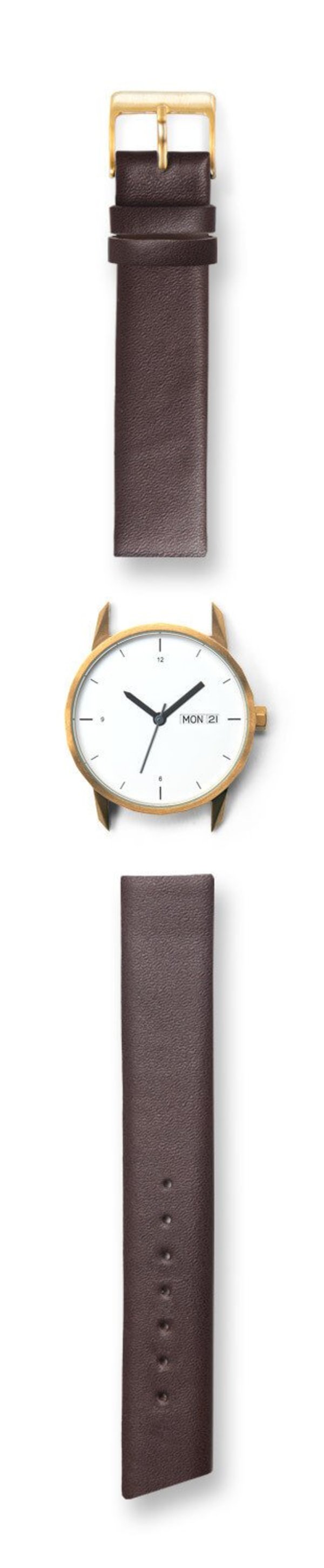 Unisex Tinker Watches 34mm Gold Watch Brown Strap Unisex Tinker Watches 34mm Gold Watch Brown Strap