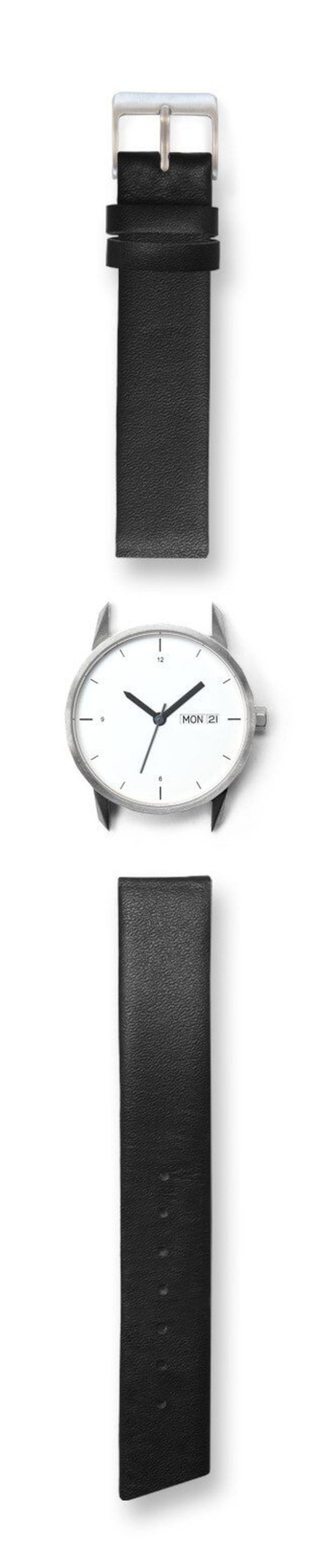 Unisex Tinker Watches 34mm Silver Watch Black Strap Unisex Tinker Watches 34mm Silver Watch Black Strap