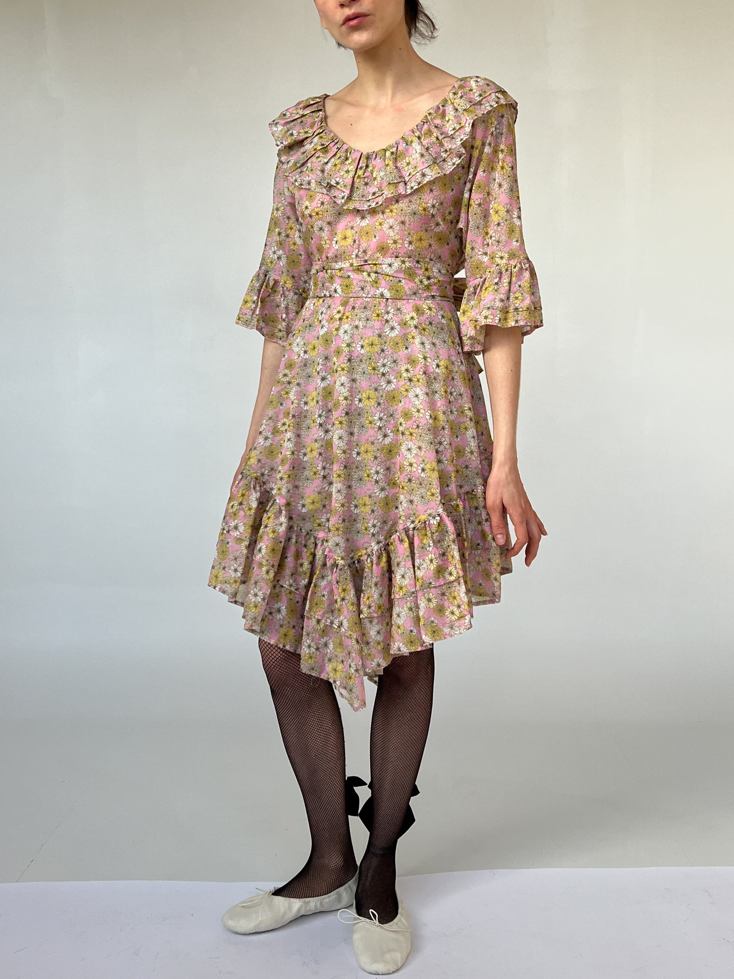 Vintage Lisa Marie Fernandez Ruffled Dress - Floral | Garmentory Vintage Lisa Marie Fernandez Ruffled Dress - Floral | Garmentory