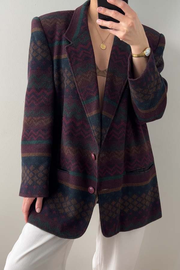 Burgundy wool blazer Grace