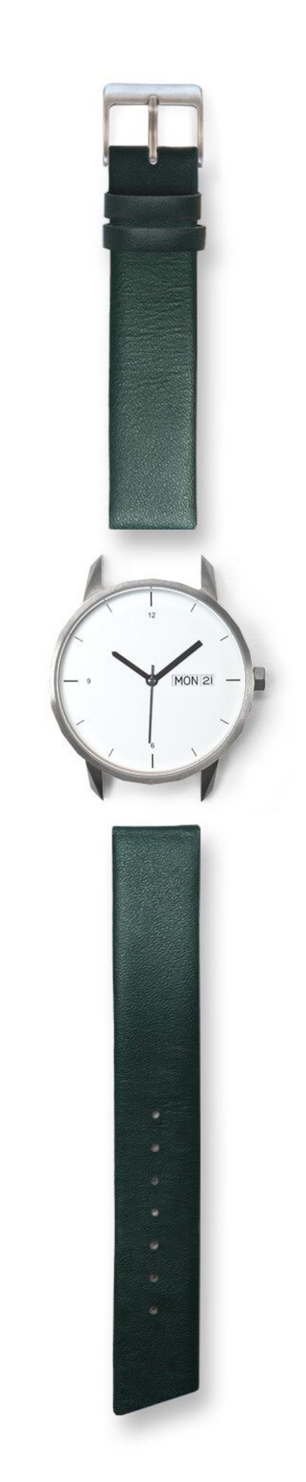 Tinker Watches Quick Release Strap Silver Watch - Green Tinker Watches Quick Release Strap Silver Watch - Green