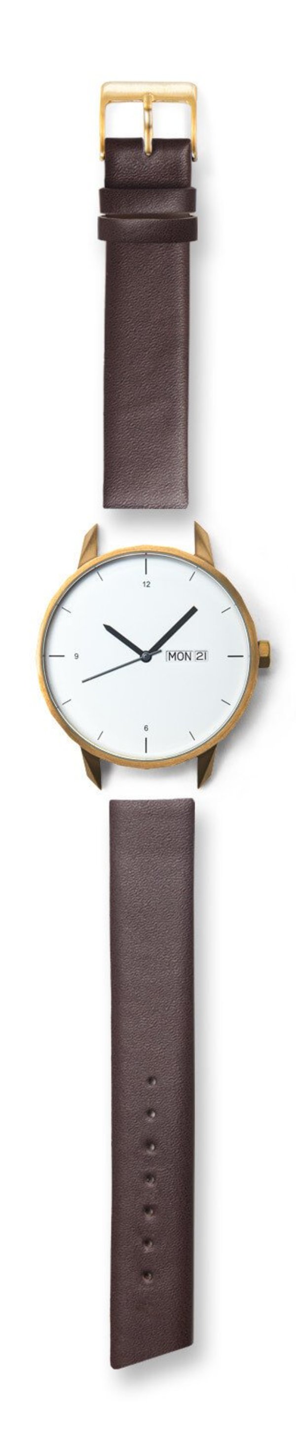 Unisex Tinker Watches 42mm Gold Watch Brown Strap Unisex Tinker Watches 42mm Gold Watch Brown Strap