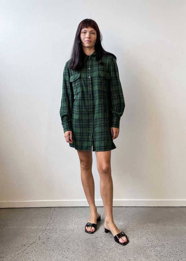 Penny Sage Sissi Dress - Green Tartan | Garmentory Penny Sage Sissi Dress - Green Tartan | Garmentory