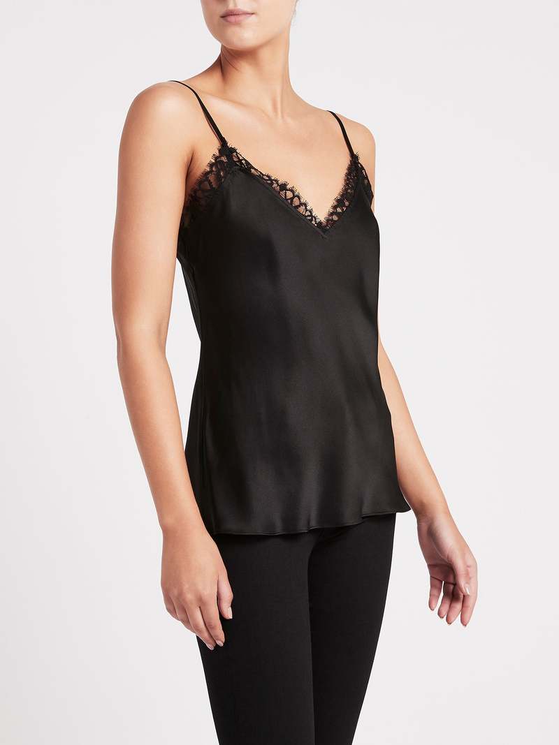 FRAME Denim Lace Mix Cami - Black