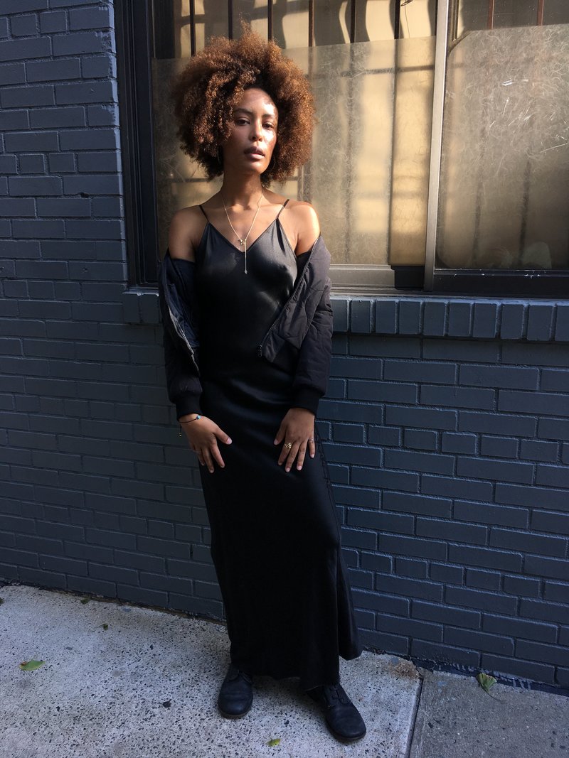 white christmas dresses CRUSH BIAS COWL MINI SLIP | BLACK — THIRD FORM main image 1