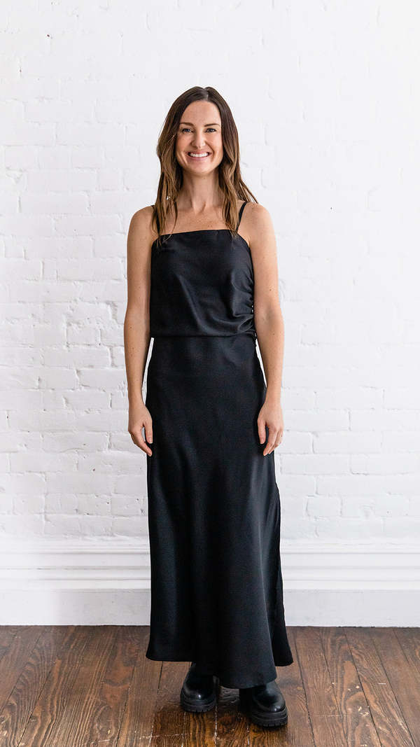 blue dress for baby girl Canyon Linen Midi Dress Black / L main image 1